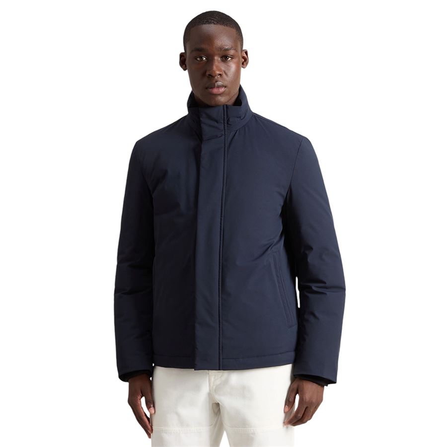Giacca da uomo in nylon elasticizzato imbottita con cappuccio rimovibile Woolrich | CFWOOU09293989